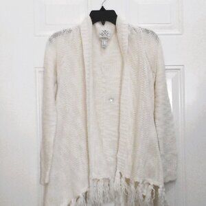 white waterfall cardigan small size